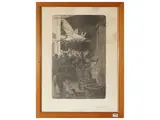 Telemaco Signorini, Market glimpse, later etching
