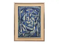 Composition n 14, 1960 by Roberto Pucci, oil on cardboard, offered Nov 2025