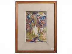 Vase of Flowers and Cats 1962 by Silvio Loffredo, an oil painting on canvas and a pen drawing on paper, offered Nov 2025