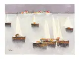 Lido Bettarini, Seascape with sailing boats, oil on canvas