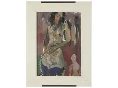 Female nude 1975 by Silvio Loffredo, oil on canvas cardboard, offered Nov 2025