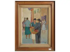 Figure della strada 1956 by Rodolfo Marma, oil on tavoletta, offered Nov 2025