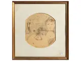Antonio Possenti, Seascape with figures - Composition, Two mixed media paintings on cardboard