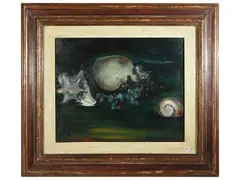 Composition with skull by Enzo Pregno, oil on canvas, offered Nov 2025