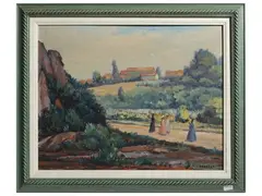 Campagna laziale 1957 by Dyalma Stultus, Oil on Faesite, offered Nov 2025