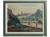 Dyalma Stultus, Campagna laziale 1957, Oil on Faesite