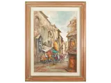 Norberto Martini, Market scene, oil on canvas