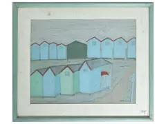Glimpses of city and dead nature by Lia Pietrini, five oil paintings on tablet, offered Nov 2025