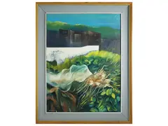 The river 1967 by Sirio Midollini, oil on canvas, offered Nov 2025