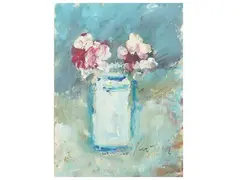Flowers by Sergio Scatizzi, Two oil paintings on paper and an oil painting on panel, offered Nov 2025