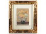 Marcello Boccacci, Flower pot, oil on tablet