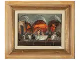 Romano Stefanelli, Last Supper, Oil on Tealato cardboard