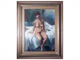 Romano Stefanelli, Naked female, Oil on cardboard laid on panel