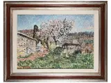 Guido Borgianni, Mandorlo in fiore, oil on canvas