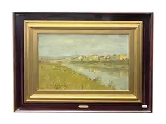 Case di San Frediano (dalle Cascine) by Carlo Passigli, oil on faesite, offered Nov 2025
