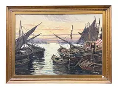 Le paranze a sera 1968 by Francesco Maria Pieri, oil on canvas, offered Nov 2025