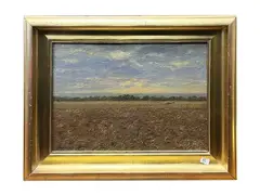 Tuscan landscape by Carlo Passigli, oil on cardboard, offered Nov 2025