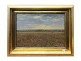 Carlo Passigli, Tuscan landscape, oil on cardboard