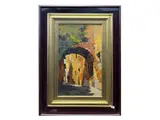 Angiolo Volpe, Small street, oil on canvas laid on cardboard