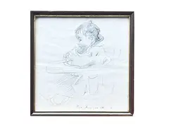 Pietro Annigoni, Portrait of a little girl 1950, pencil on paper
