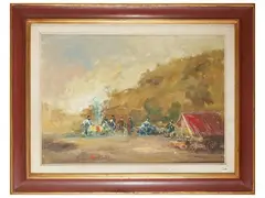 Bonfire by Norberto Martini, oil on canvas, offered Nov 2025