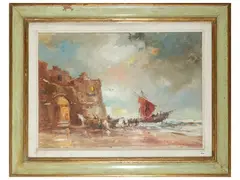 Boarding 1976 by Norberto Martini, oil on canvas, offered Nov 2025