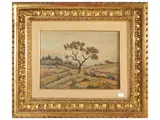 Gino Romiti, Tuscan landscape, oil on panel