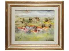 Landscape by Luciano Pasquini, oils on canvas, offered Nov 2025