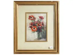 Vase of flowers by Corrado Michelozzi, oil on panel, offered Nov 2025