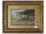 Michele Garinei, Barn, oil on panel