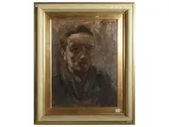 Ugo Capocchini, Selfportrait, Cardboard oil