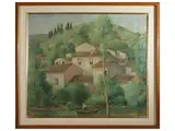 Silvio Pucci, Landscape with fisherman, oil on canvas