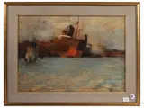 Felice Castegnaro, Venetian navy, oil on panel