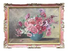 Vase of flowers by Stefanie von Trauttweiller, oil on canvas, offered Nov 2025