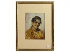 Female portrait by Federico Andreotti, Oil on panel, offered Nov 2025