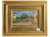 Michele Garinei, View of courtyard, oil on panel
