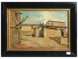 Fortunato Giulio Faini, View of Farmhouse, Oil on panel