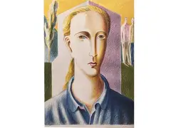Lorenzo Bonechi, Male portrait 1982, lithograph