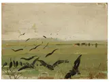 Luigi Gioli, Landscape, oil on cardboard