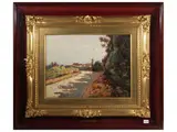 Gino Romiti, Strada glimpse, oil on panel