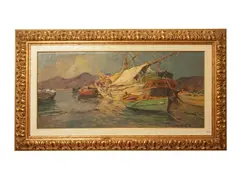 Darsena by Carlo Domenici, oil on faesite, offered Nov 2025
