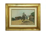Carlo Domenici, Buttero on the pony, oil on hardboard
