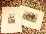 Giovanni Fattori, Buttero and Armento, 1925, two posthumous engravings