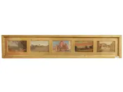 Five sketches by Eugenio Cecconi, Campaign landscape - Landscape with pine trees - Chariot with barrels - Sea landscape - Glimpse with farmyard, offered Oct 2025