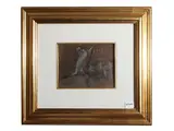 Eugenio Cecconi, The fox, oil on panel (cigar box)