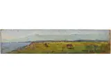 Giovanni Bartolena, Cows grazing by the sea, Oil on panel