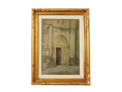 Ancient portal by Riccardo Viriglio, Oil on panel, offered Oct 2025