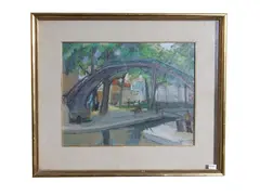 Canal St. Martin - Paris by Mercédès Ducomet-Hirlemann, Oil on panel, offered Oct 2025