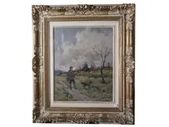 Ivan Karpov, Hunting scene, oil on canvas