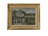 Federico Boriani, Montano landscape - cottage - country landscape, Three small oil paintings